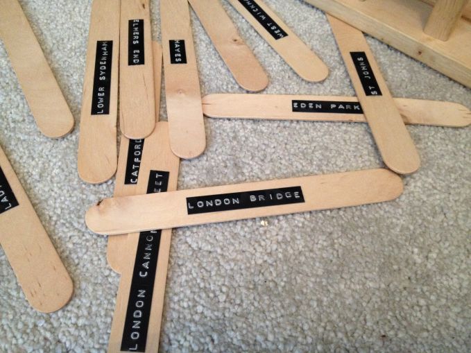 DIY Wooden Train Track Station Signs