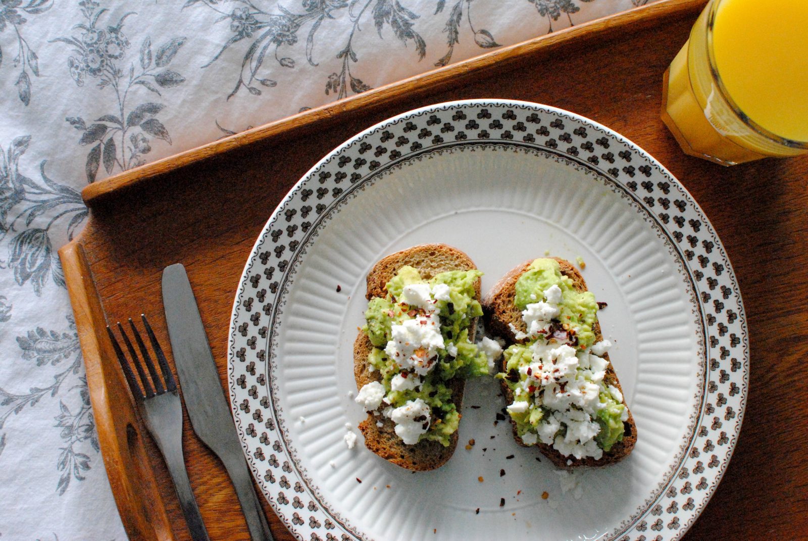 avocado and feta toast